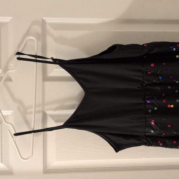 Black And Rainbow Sequin Mesh Party Dress - Picture 7 of 14
